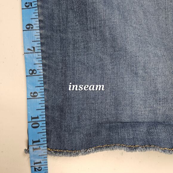 PAIGE Scheyla Raw Hem Cuffed Denim Shorts DNM573 Size 31 - Picture 13 of 16